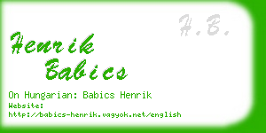 henrik babics business card